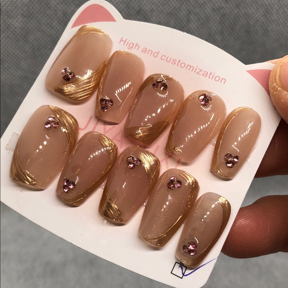 Size L custom made press on nails
